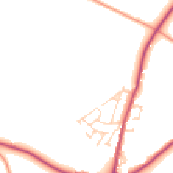 Daytime road noise heatmap for BD15 9DB