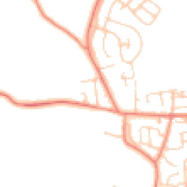 Daytime road noise heatmap for BD15 9JE