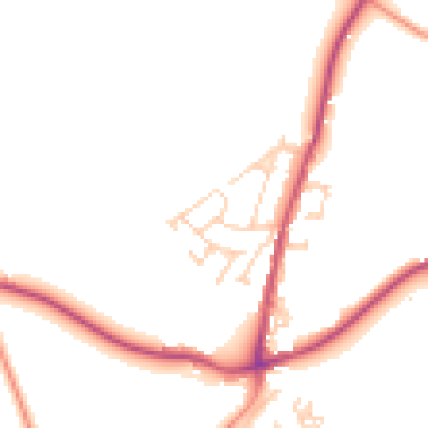 Daytime road noise heatmap for BD15 9JY