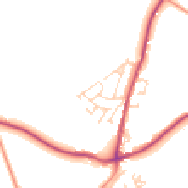 Daytime road noise heatmap for BD15 9LA
