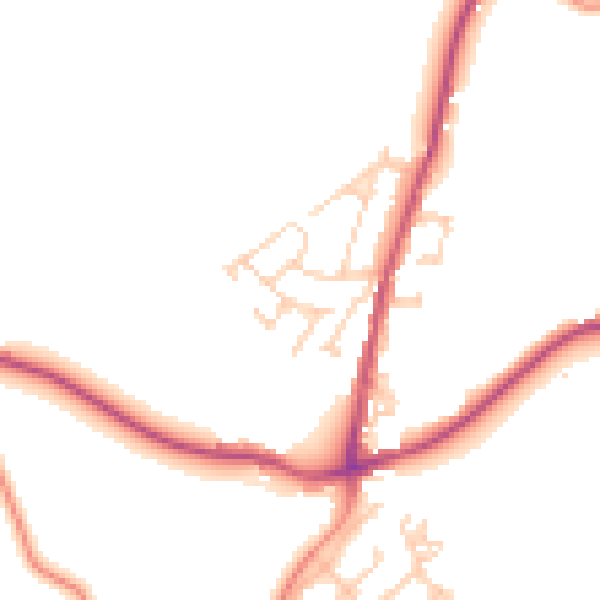 Daytime road noise heatmap for BD15 9LN