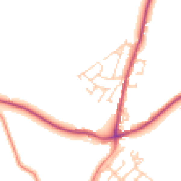 Daytime road noise heatmap for BD15 9LR