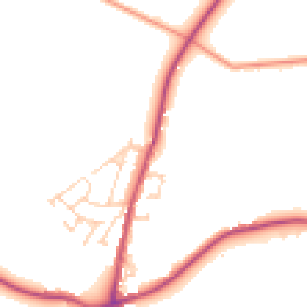 Daytime road noise heatmap for BD15 9LS
