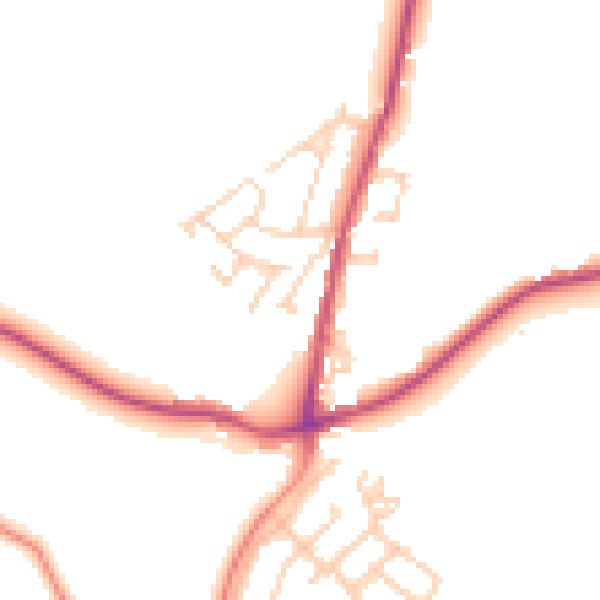 Daytime road noise heatmap for BD15 9LT