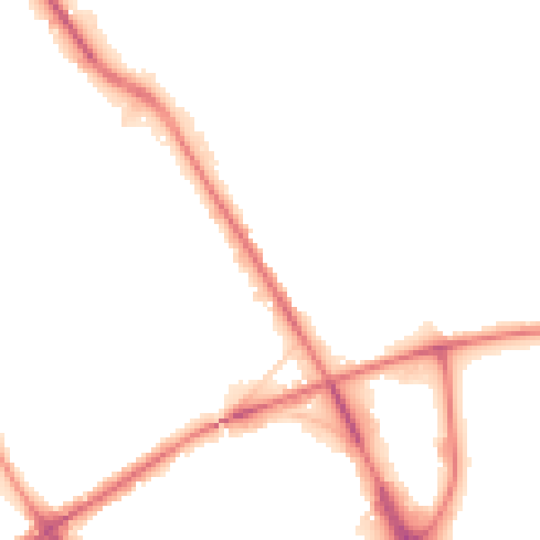 Night-time road noise heatmap for BD2 1AP