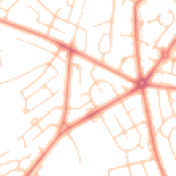 Daytime road noise heatmap for BD2 1HS