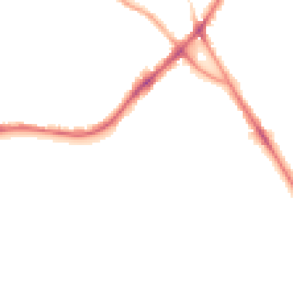 Night-time road noise heatmap for BD2 4RE
