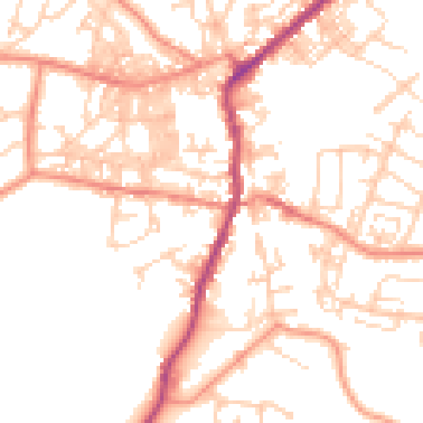 Daytime road noise heatmap for BD20 0AG