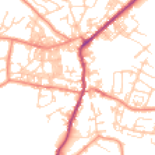 Daytime road noise heatmap for BD20 0AH