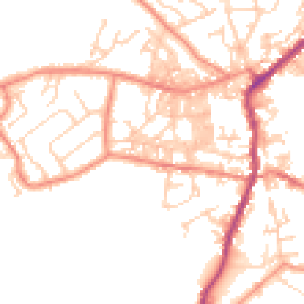 Daytime road noise heatmap for BD20 0AU