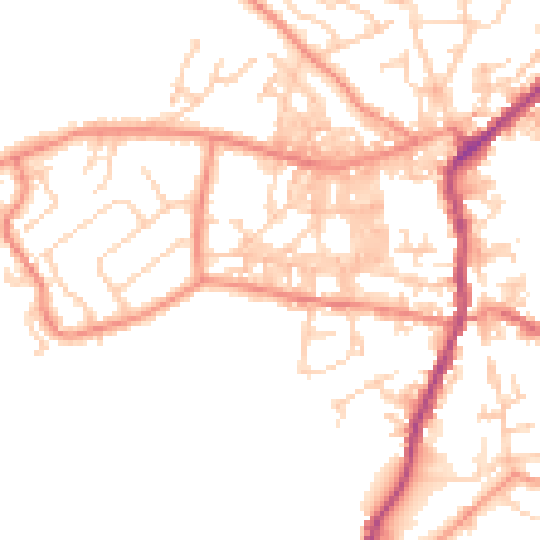 Daytime road noise heatmap for BD20 0AX