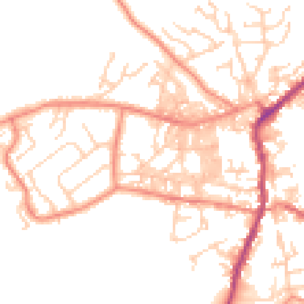Daytime road noise heatmap for BD20 0AY
