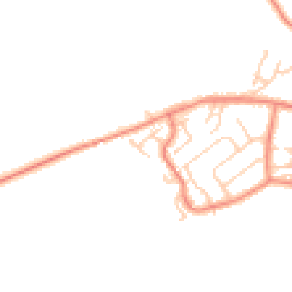 Daytime road noise heatmap for BD20 0BS