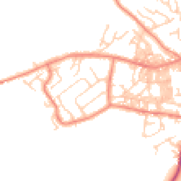 Daytime road noise heatmap for BD20 0BX