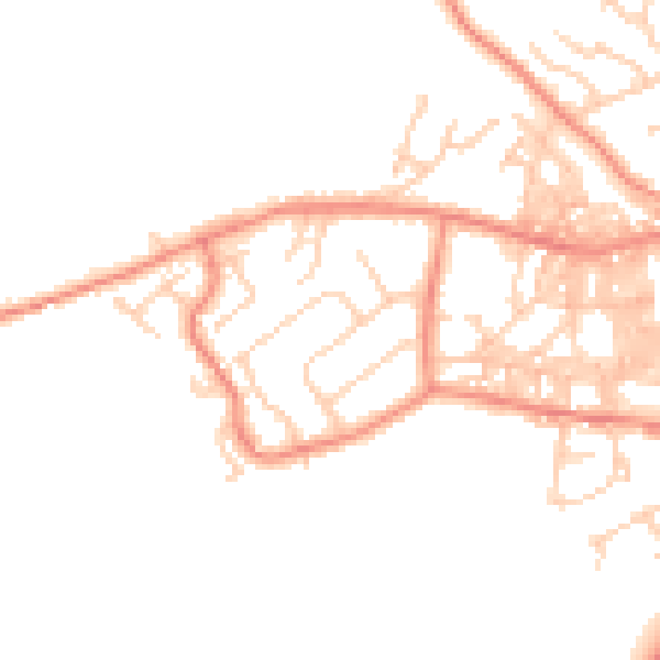 Daytime road noise heatmap for BD20 0BY