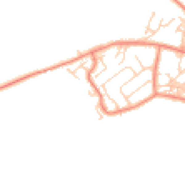 Daytime road noise heatmap for BD20 0BZ