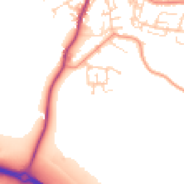 Daytime road noise heatmap for BD20 0FG