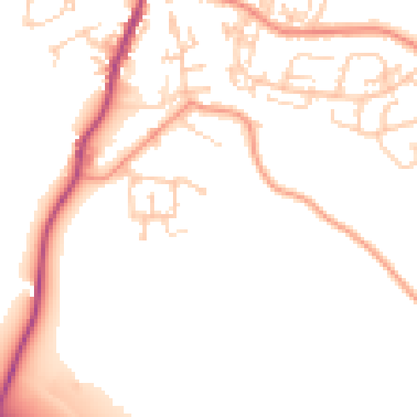 Daytime road noise heatmap for BD20 0FH