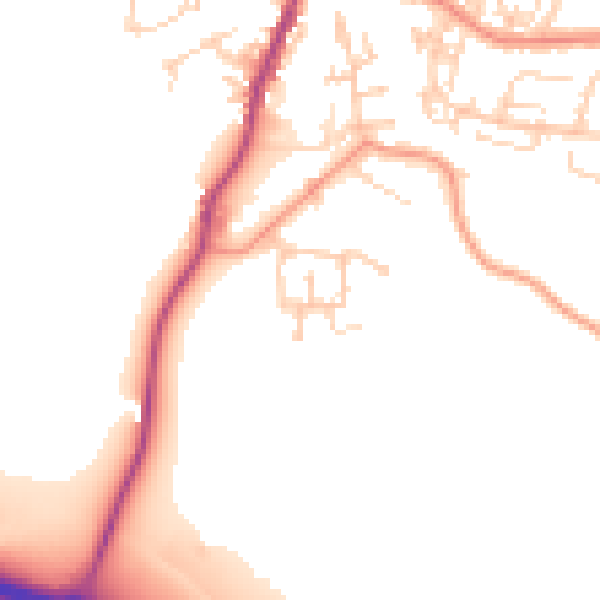 Daytime road noise heatmap for BD20 0FN