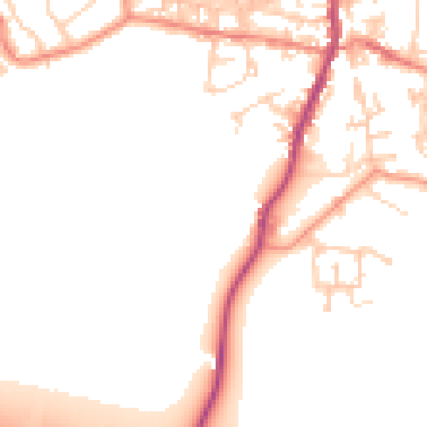 Daytime road noise heatmap for BD20 0FY