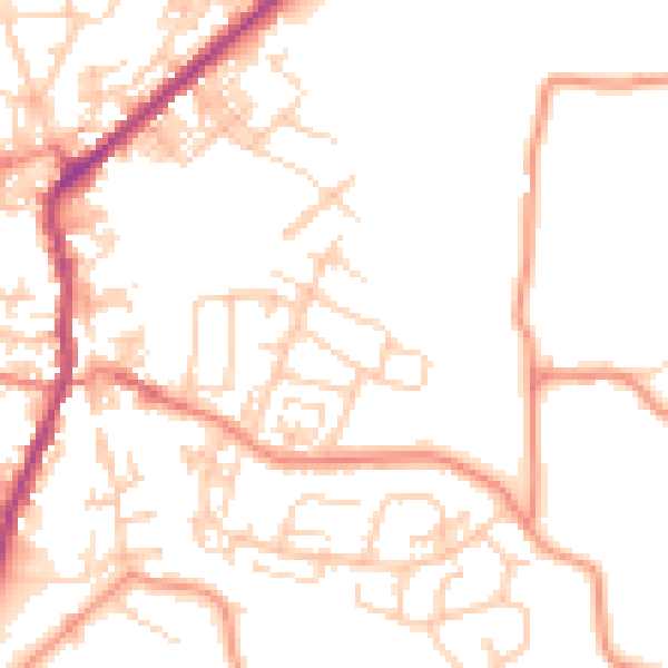 Daytime road noise heatmap for BD20 0HU