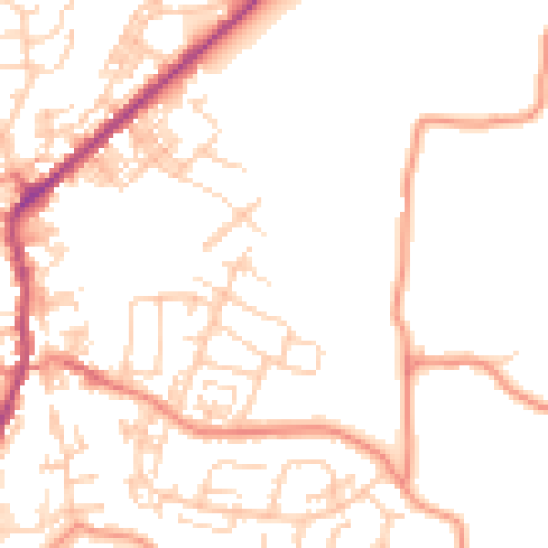Daytime road noise heatmap for BD20 0JW