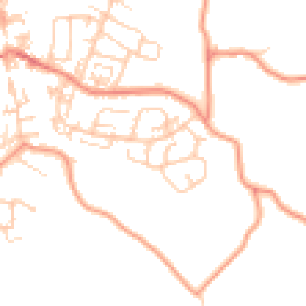 Daytime road noise heatmap for BD20 0LD