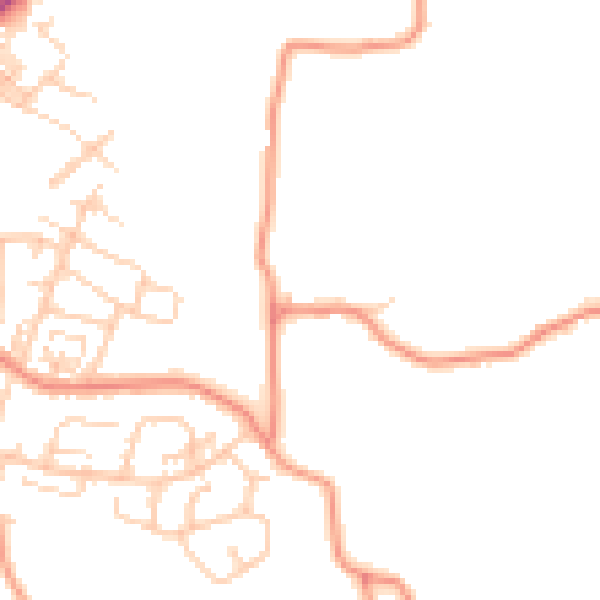 Daytime road noise heatmap for BD20 0QA