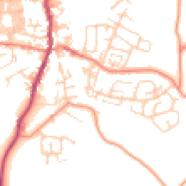 Daytime road noise heatmap for BD20 0QJ