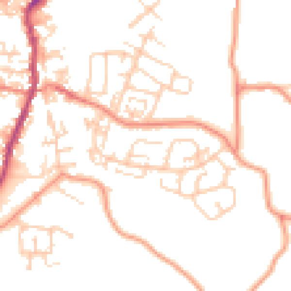 Daytime road noise heatmap for BD20 0QQ