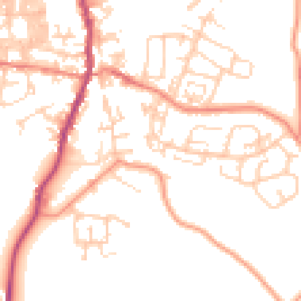 Daytime road noise heatmap for BD20 0QU