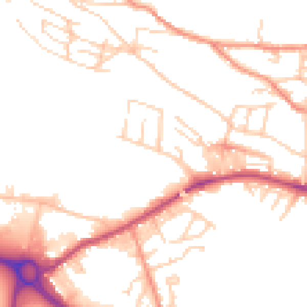 Daytime road noise heatmap for BD20 5AB