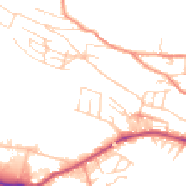 Daytime road noise heatmap for BD20 5AH