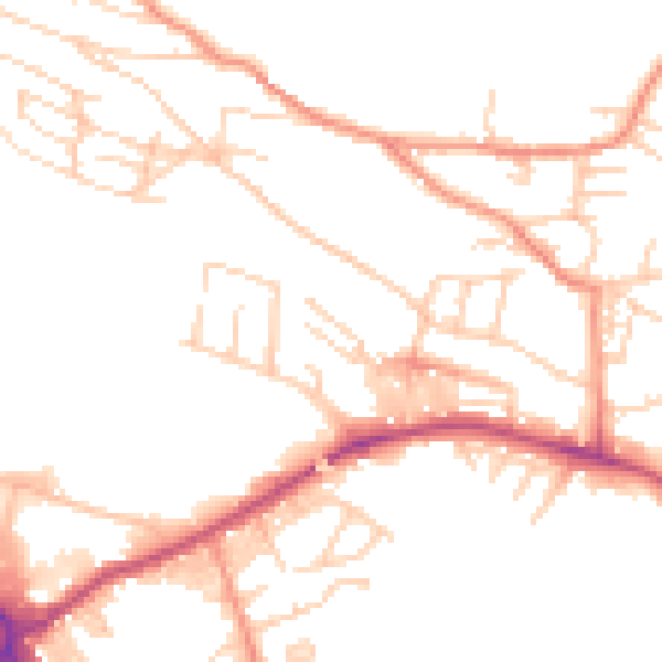 Daytime road noise heatmap for BD20 5AP