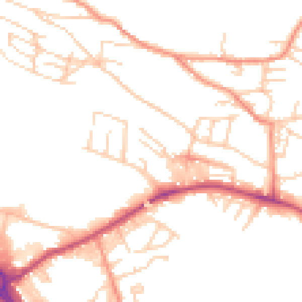 Daytime road noise heatmap for BD20 5AR