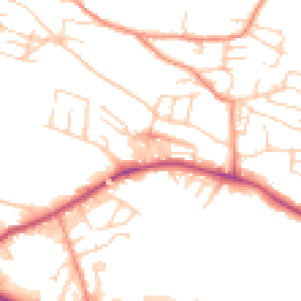 Daytime road noise heatmap for BD20 5AT