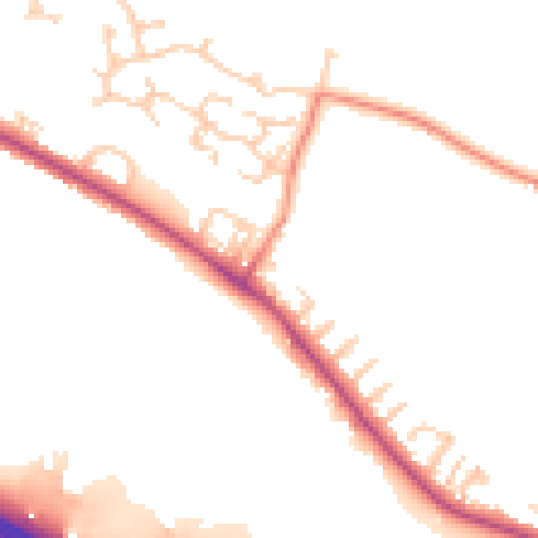 Daytime road noise heatmap for BD20 5BQ