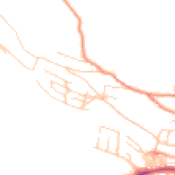 Daytime road noise heatmap for BD20 5BY