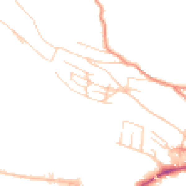 Daytime road noise heatmap for BD20 5DA