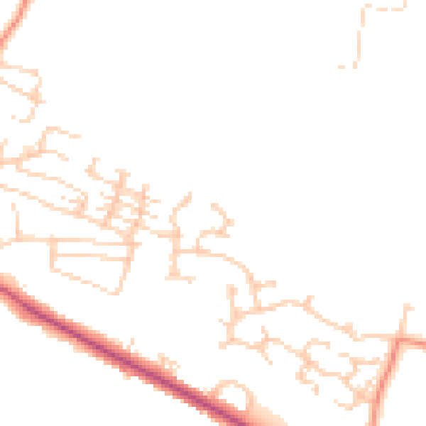 Daytime road noise heatmap for BD20 5EN