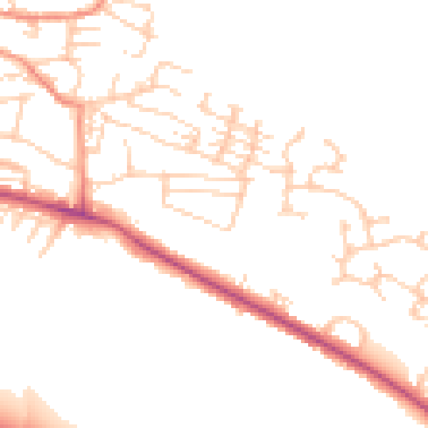 Daytime road noise heatmap for BD20 5ES