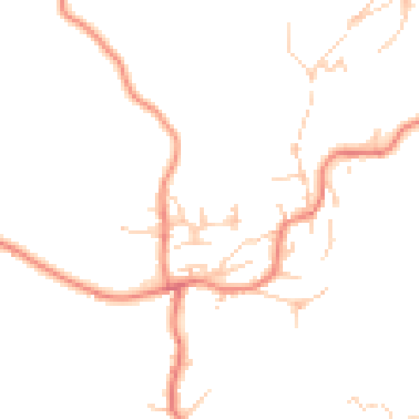 Daytime road noise heatmap for BD20 5JD