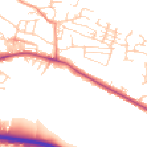Daytime road noise heatmap for BD20 5JJ