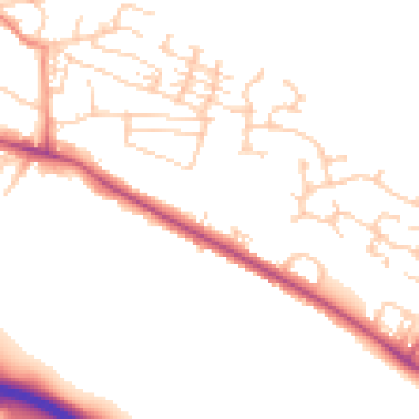 Daytime road noise heatmap for BD20 5JP