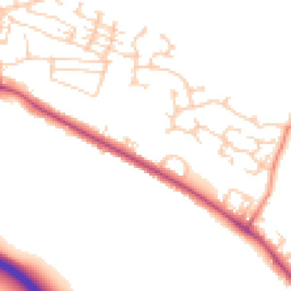 Daytime road noise heatmap for BD20 5JX