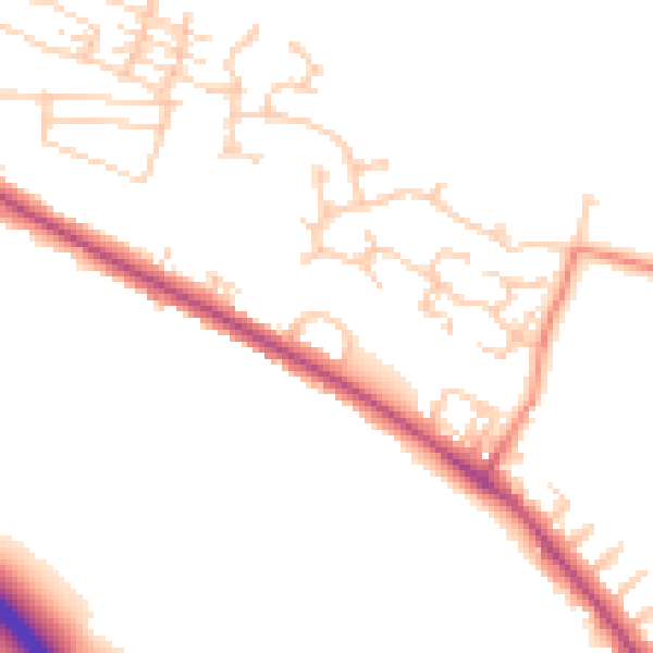 Daytime road noise heatmap for BD20 5LB