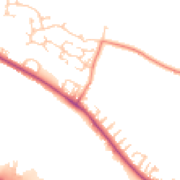 Daytime road noise heatmap for BD20 5LH