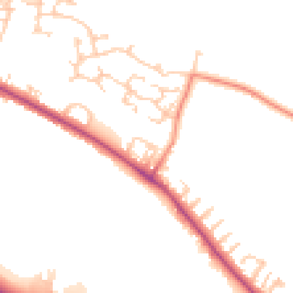 Daytime road noise heatmap for BD20 5LQ