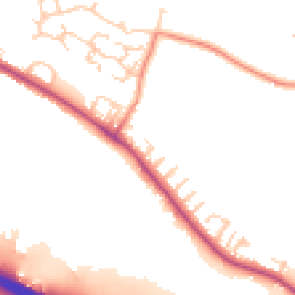 Daytime road noise heatmap for BD20 5LR