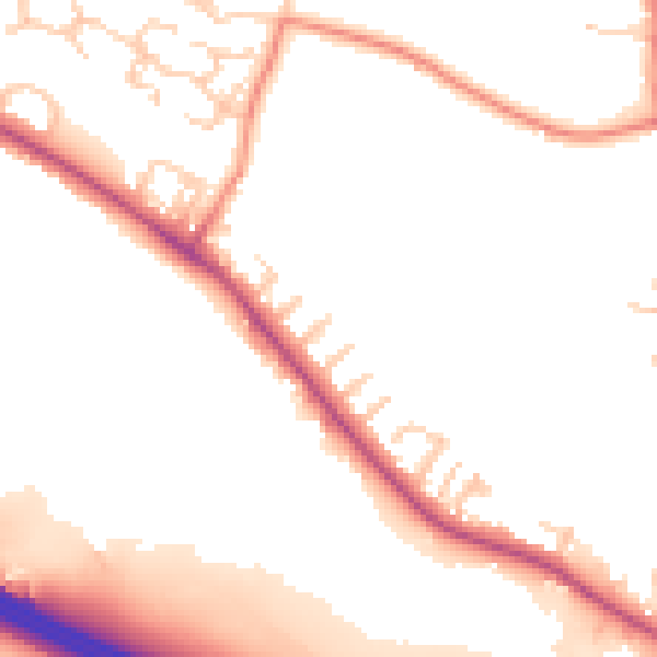 Daytime road noise heatmap for BD20 5LT